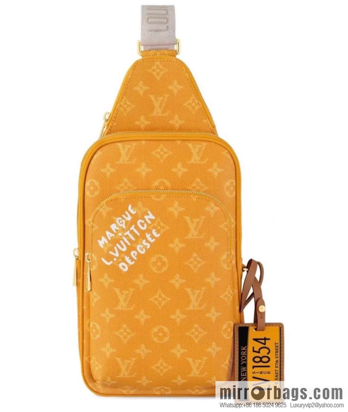 [Boutique‑grade] M12869 yellow (silk screen) men's bag breast bag series Avenue Slingbag NM handbag