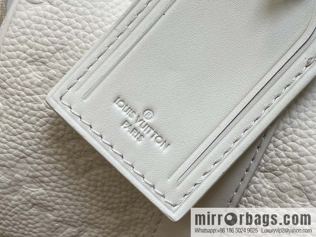 [Boutique‑grade] M24434 white full leather embossed, men's bag pillow bag series, classic Keepall travel bag