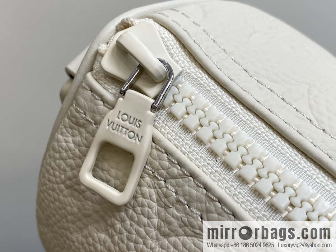 [Boutique‑grade] M24434 white full leather embossed, men's bag pillow bag series, classic Keepall travel bag