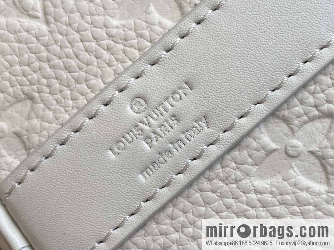 [Boutique‑grade] M24434 white full leather embossed, men's bag pillow bag series, classic Keepall travel bag
