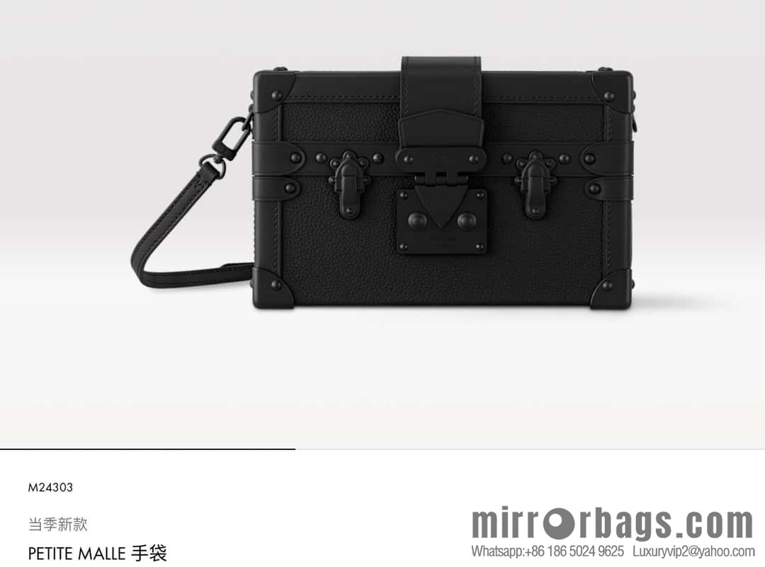 [Boutique‑grade] M24303 black black buckle, box bag series PETITE MALLE handbag