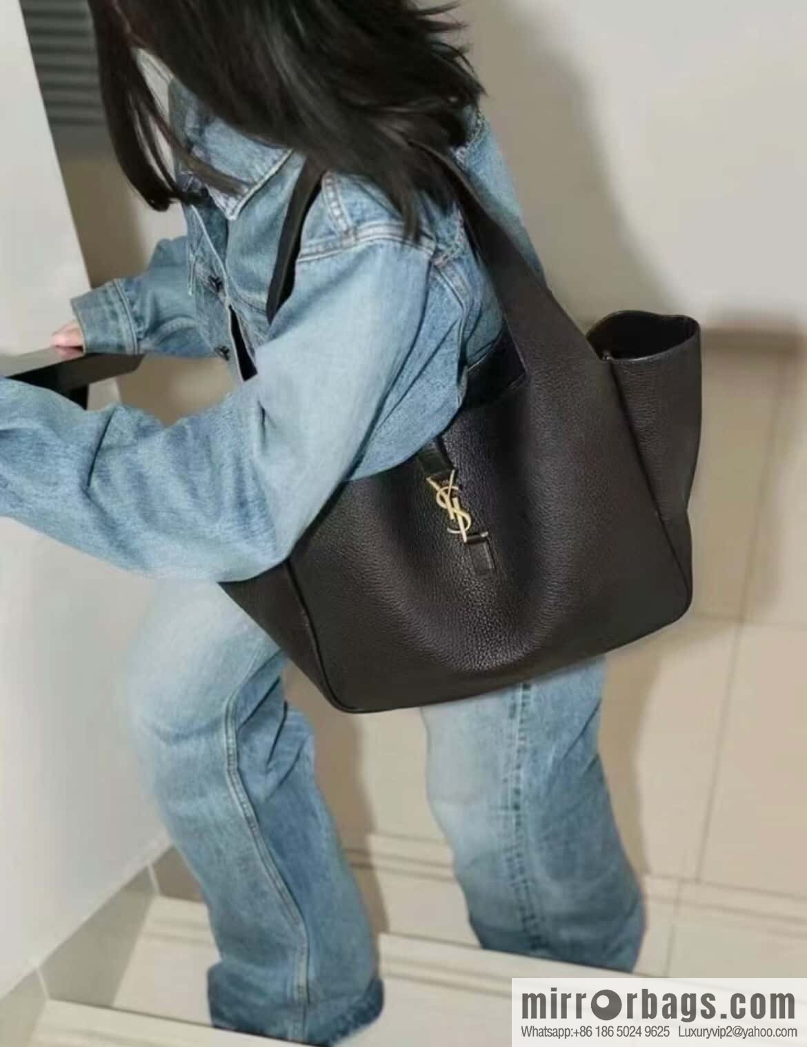 YSL Soft Deer Leather Tote Bag 763435