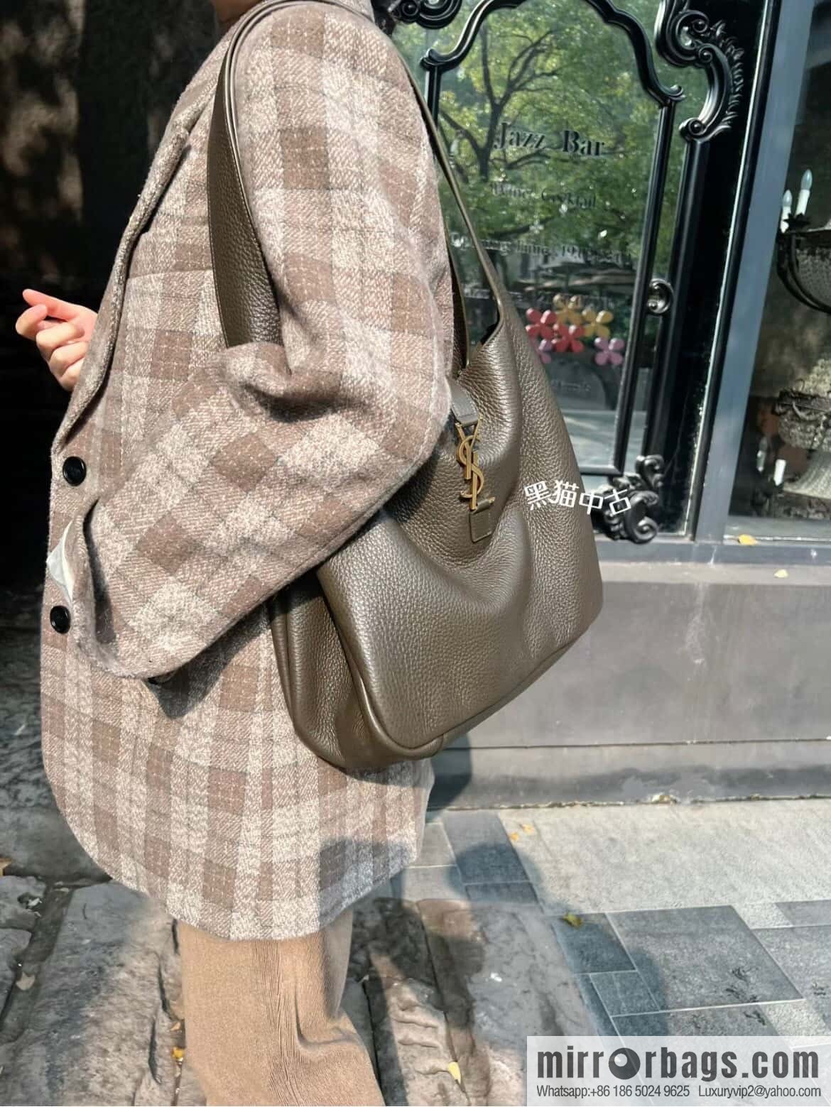 YSL Soft Deer Leather Tote Bag 763435 Light Musk