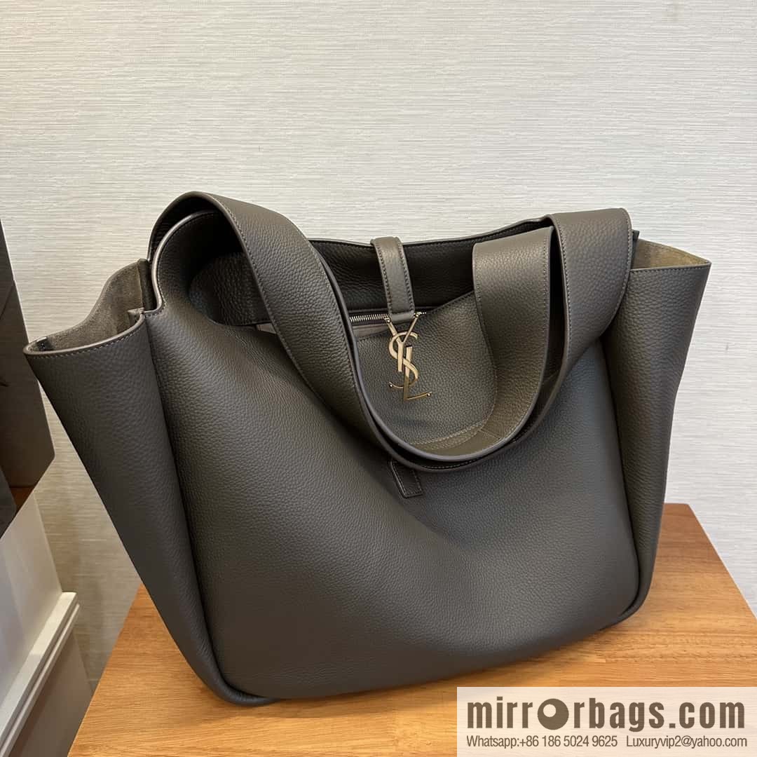 YSL Soft Deer Leather Tote Bag 763435 Light Musk