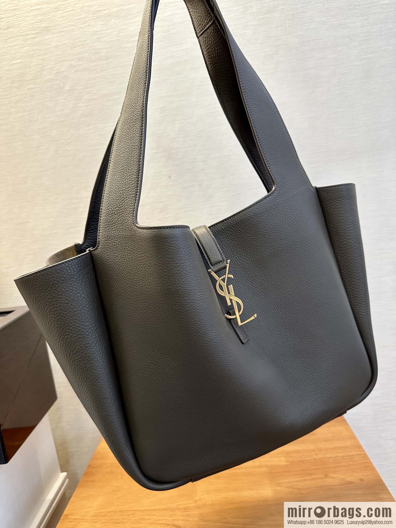 YSL Soft Deer Leather Tote Bag 763435 Light Musk