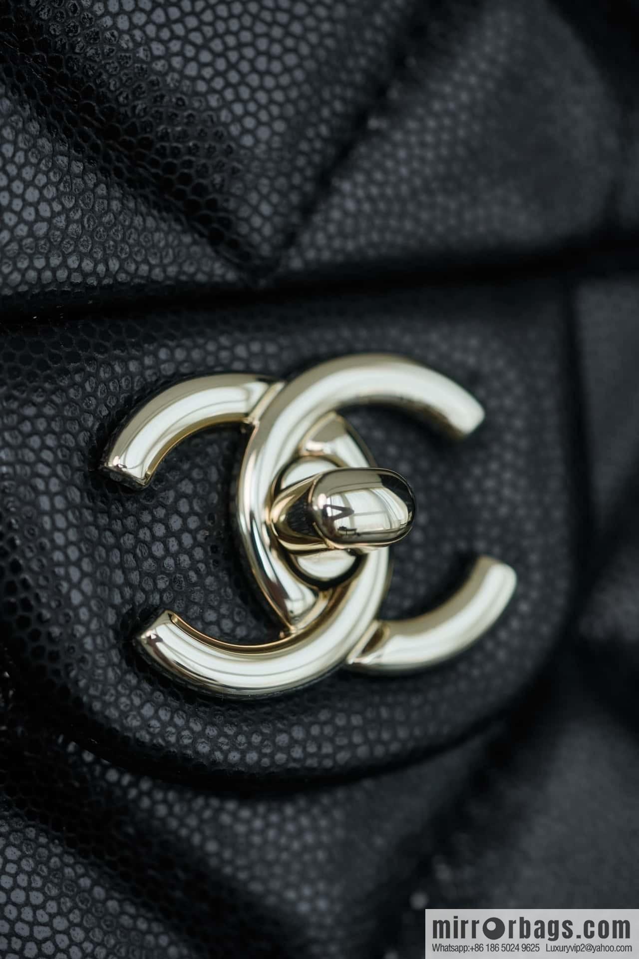 CHANEL 24p handle Kelly box, black large AS4712