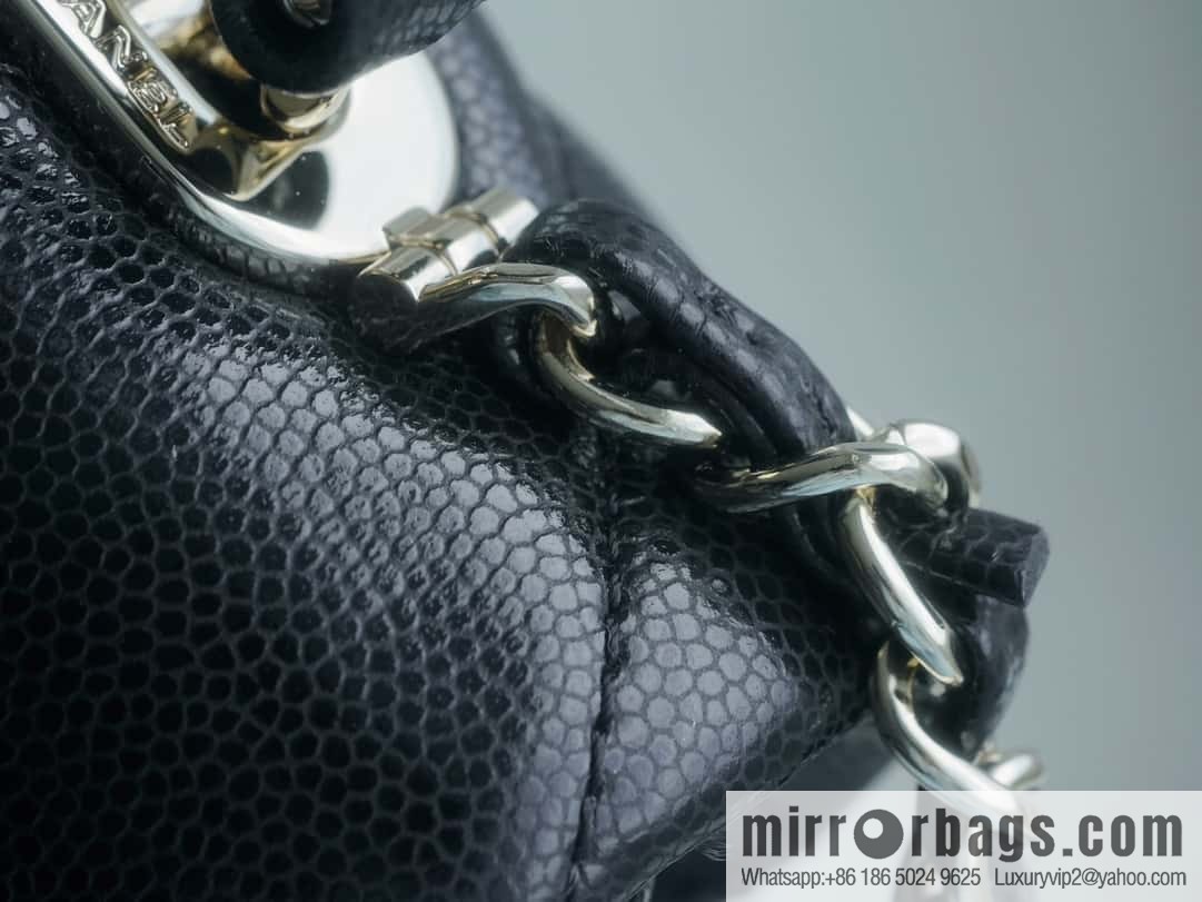 CHANEL 24p handle Kelly box, black small AS4711