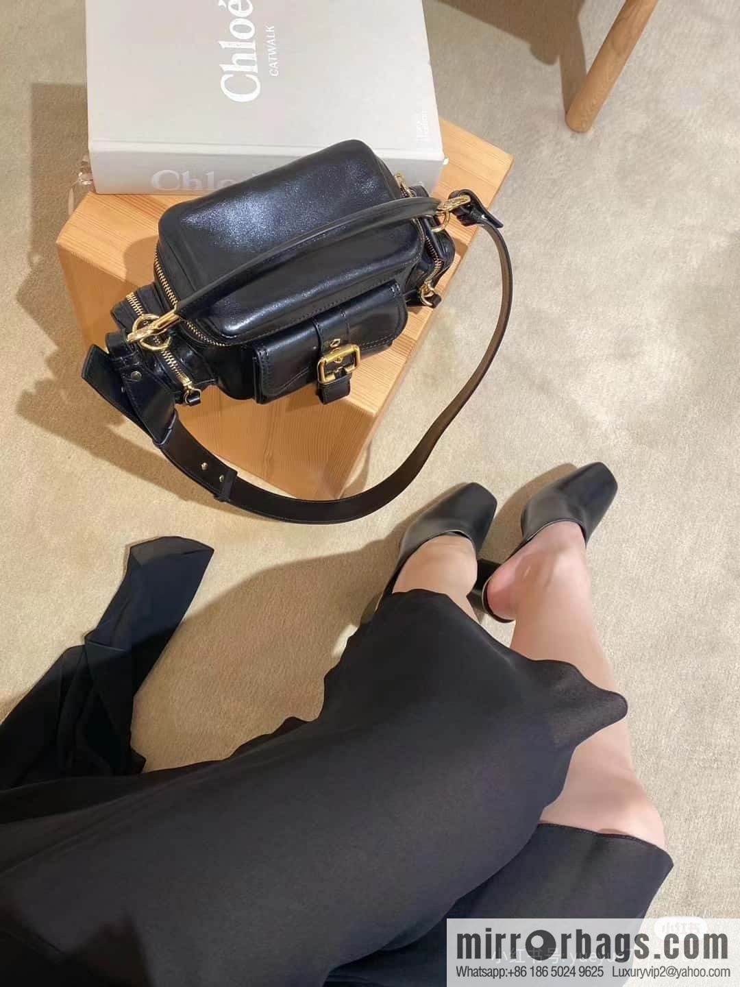 Chloe 2024 Autumn and Winter New Camera Bag W0653 Black