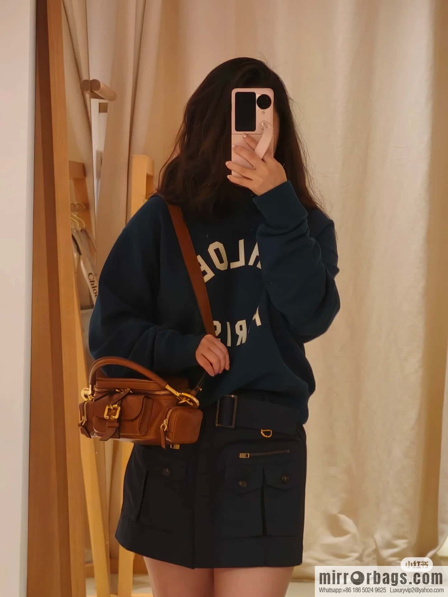 Chloe 2024 Autumn and Winter New Camera Bag W0653 Brown