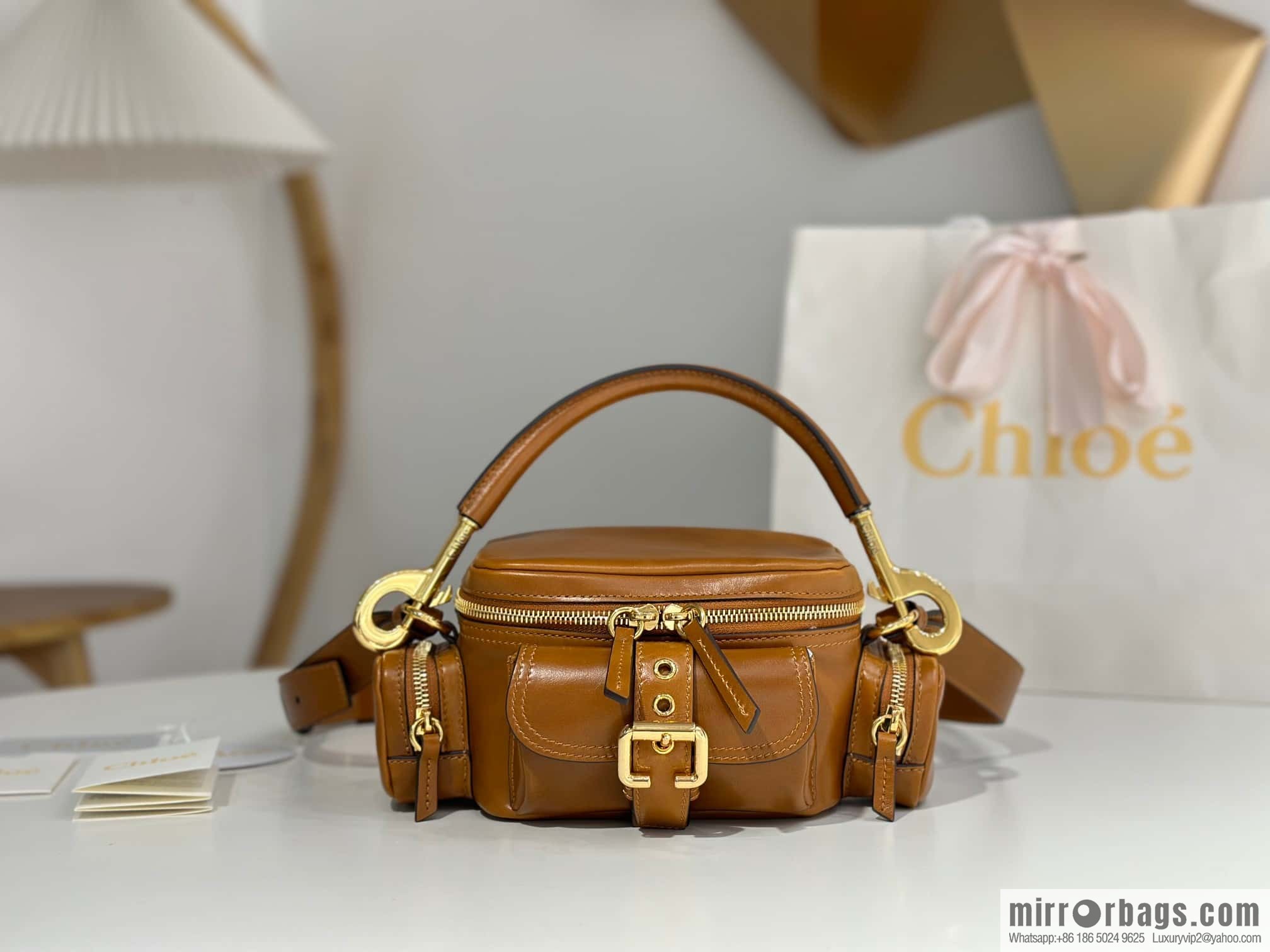 Chloe 2024 Autumn and Winter New Camera Bag W0653 Brown