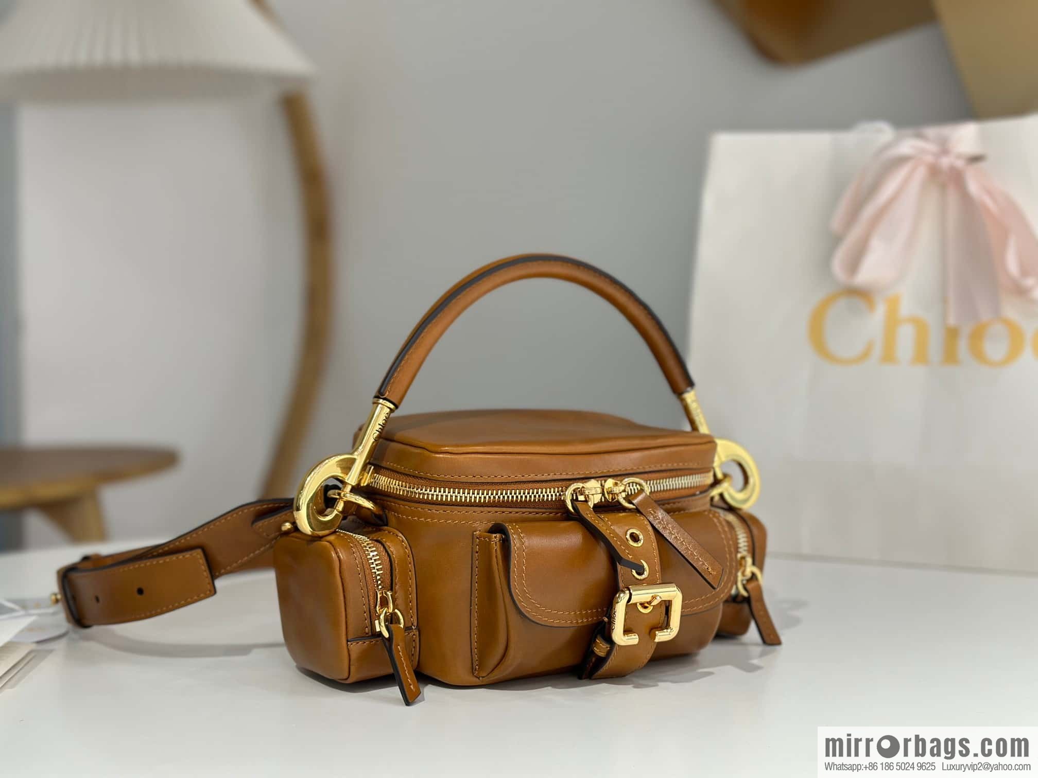 Chloe 2024 Autumn and Winter New Camera Bag W0653 Brown