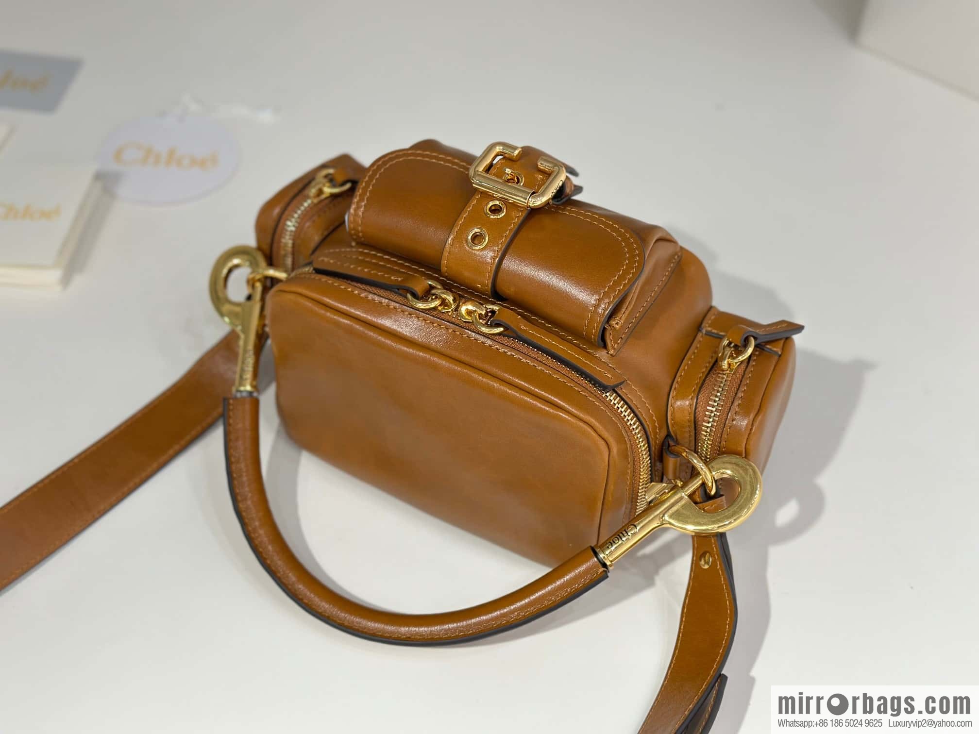 Chloe 2024 Autumn and Winter New Camera Bag W0653 Brown
