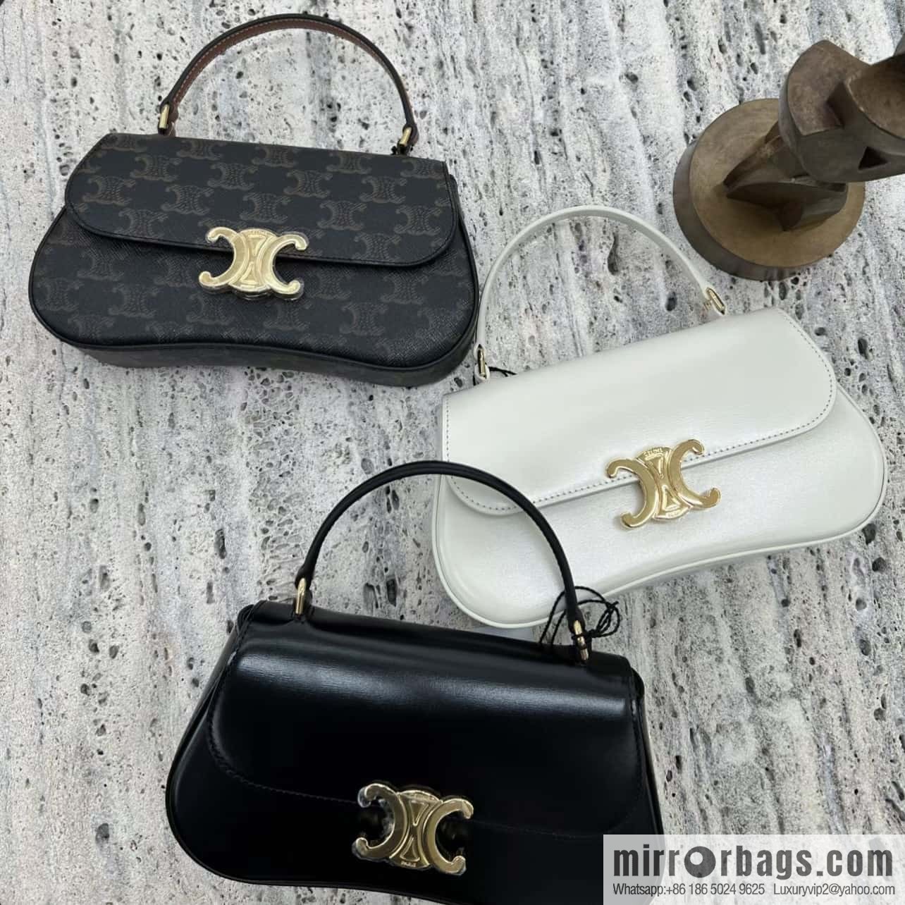 CELINE TEEN LOLA logo printed cow leather handbag 119532