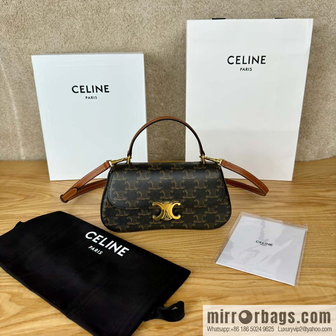 CELINE TEEN LOLA logo printed cow leather handbag 119532