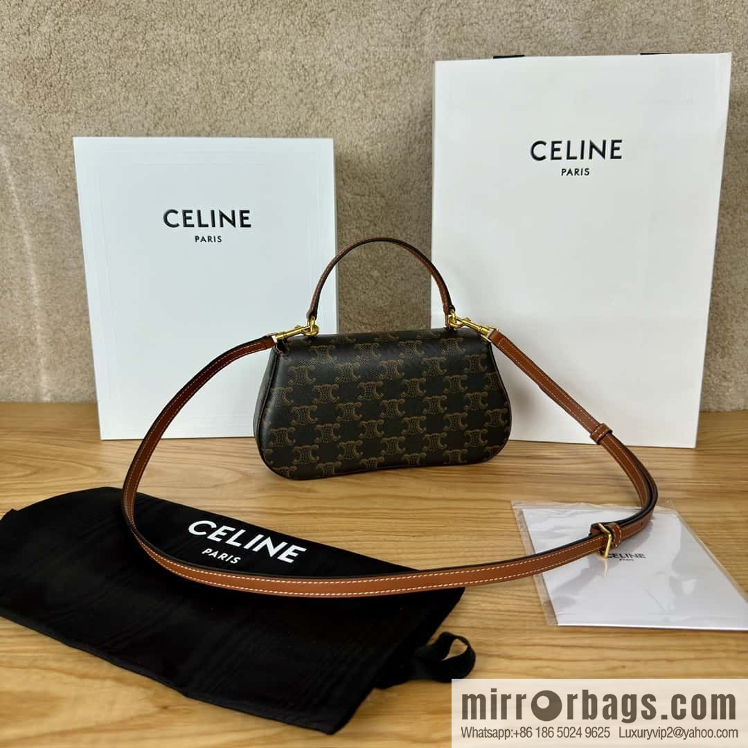 CELINE TEEN LOLA logo printed cow leather handbag 119532
