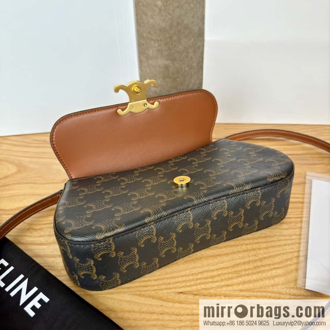 CELINE TEEN LOLA logo printed cow leather handbag 119532