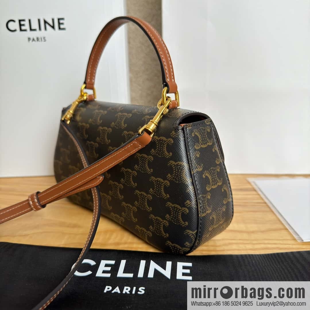 CELINE TEEN LOLA logo printed cow leather handbag 119532