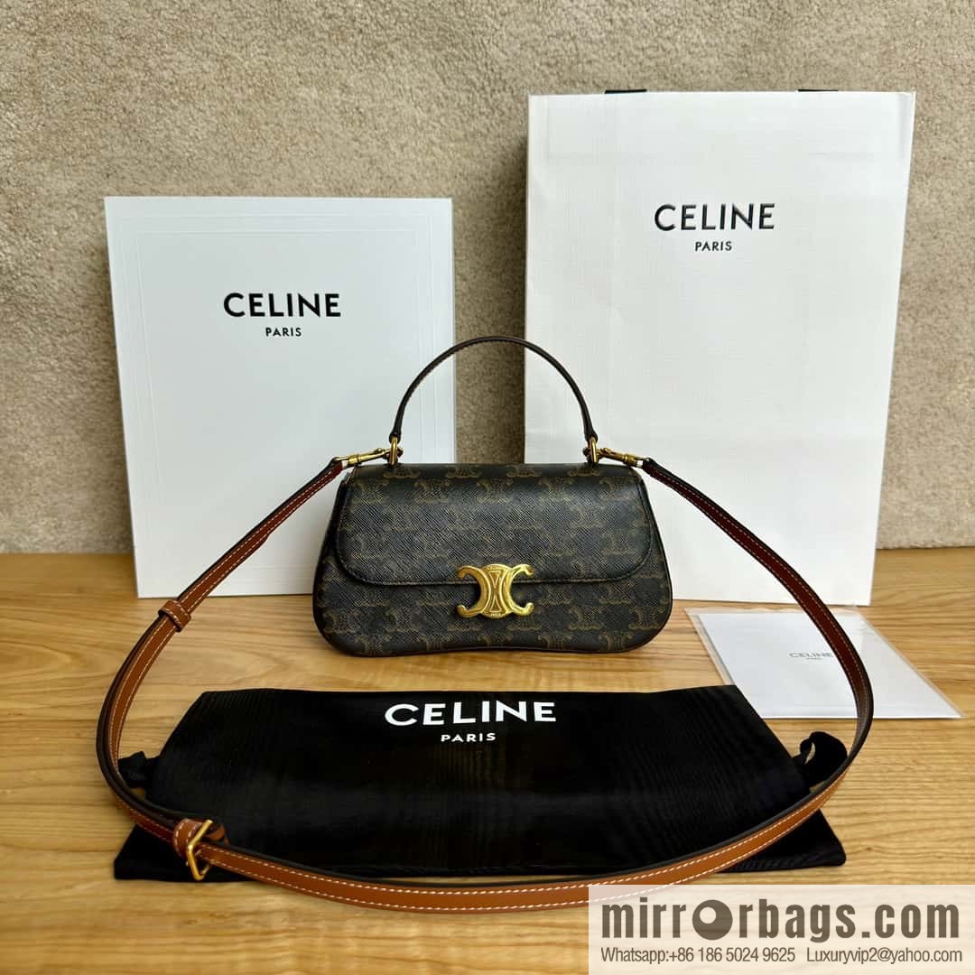 CELINE TEEN LOLA logo printed cow leather handbag 119532