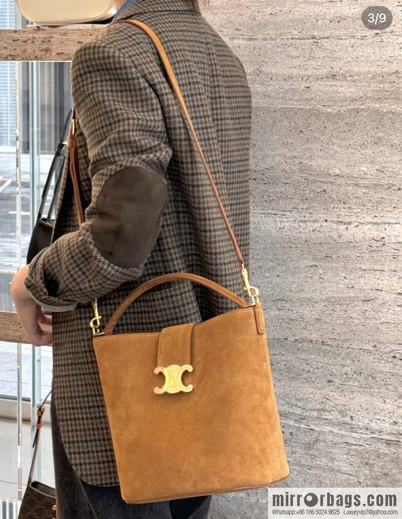 CELINE LOUISE Medium Cowhide Suede Handbag 116613