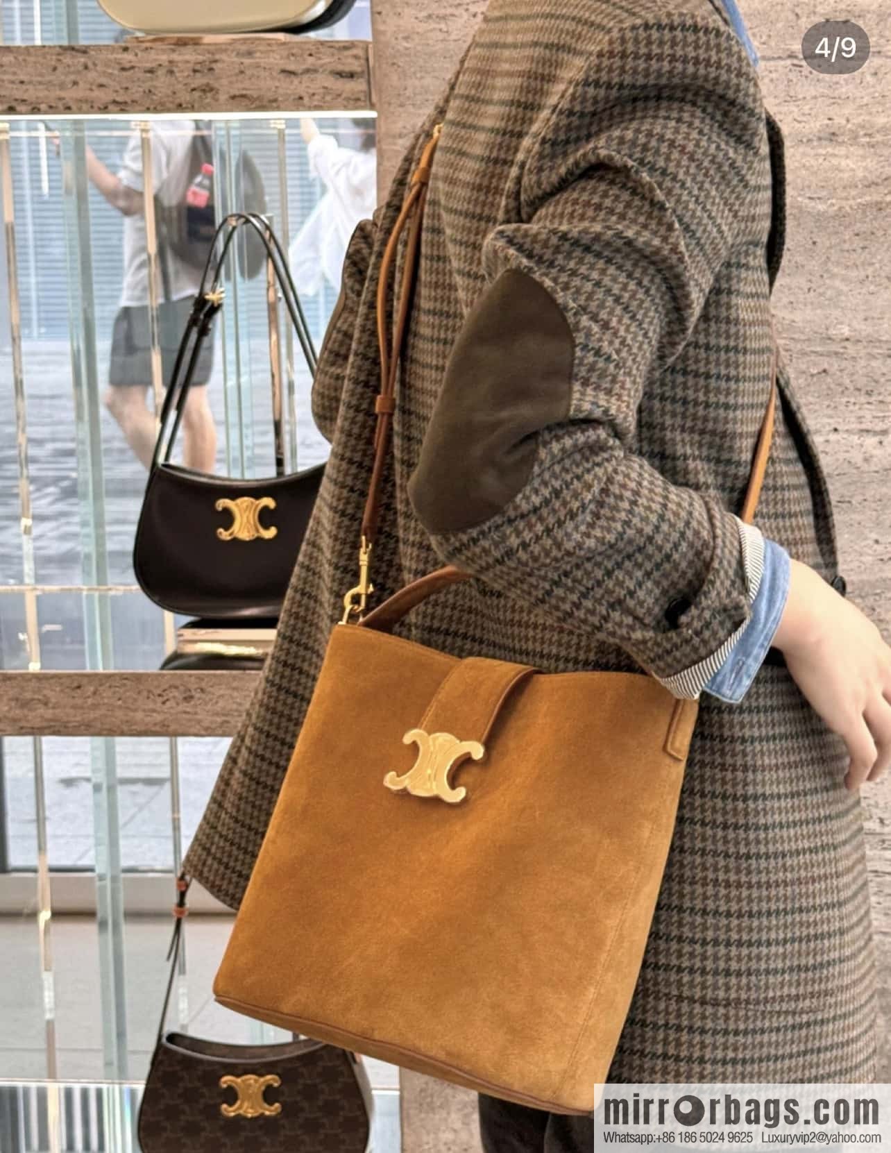 CELINE LOUISE Medium Cowhide Suede Handbag 116613