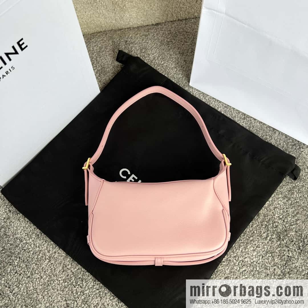CELINE ROMY Mini Soft Cow Leather Handbag 10K123 Pink
