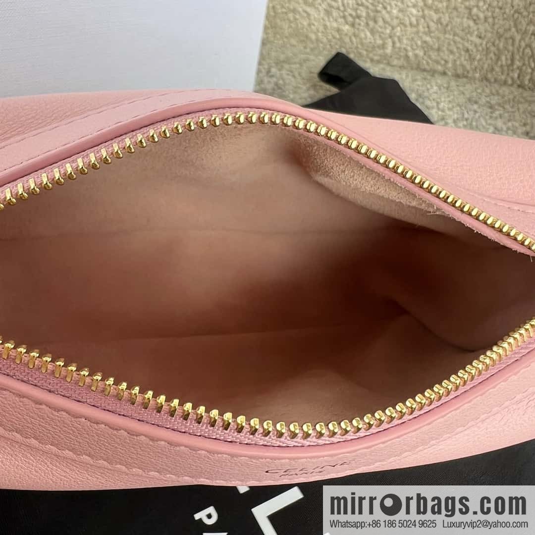 CELINE ROMY Mini Soft Cow Leather Handbag 10K123 Pink