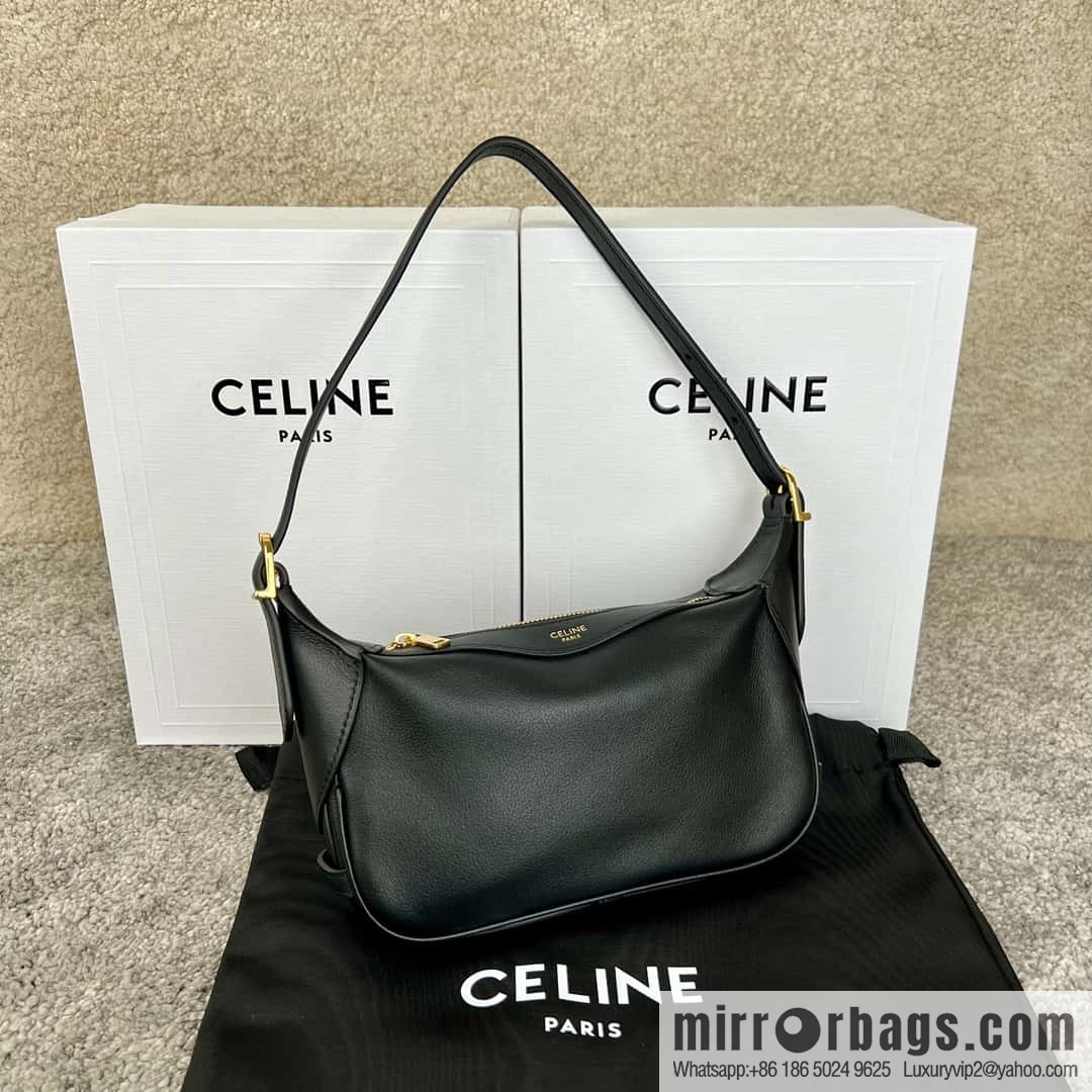 CELINE ROMY Mini Soft Cow Leather Handbag 10K123 Black