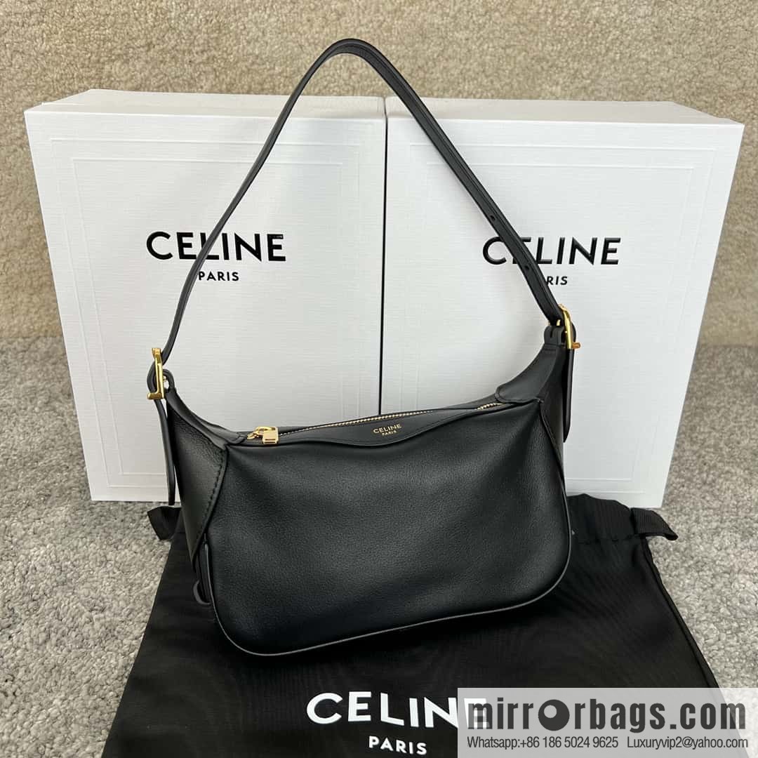 CELINE ROMY Mini Soft Cow Leather Handbag 10K123 Black