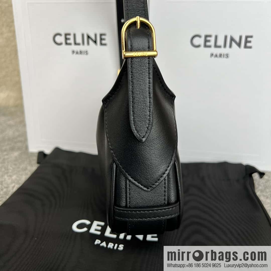 CELINE ROMY Mini Soft Cow Leather Handbag 10K123 Black