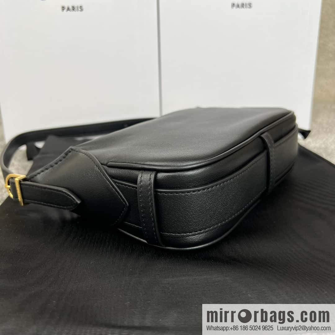 CELINE ROMY Mini Soft Cow Leather Handbag 10K123 Black
