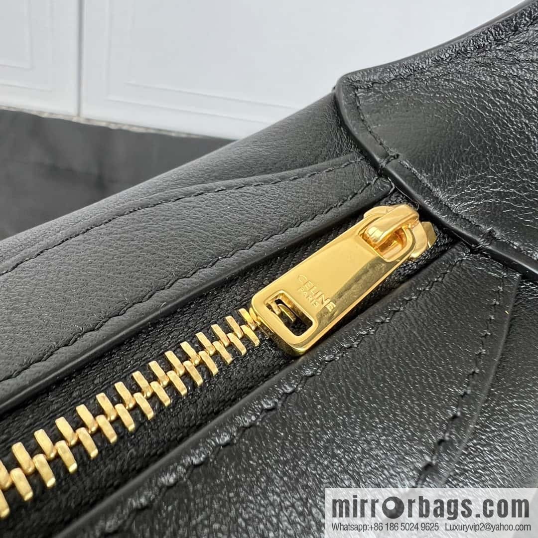 CELINE ROMY Mini Soft Cow Leather Handbag 10K123 Black