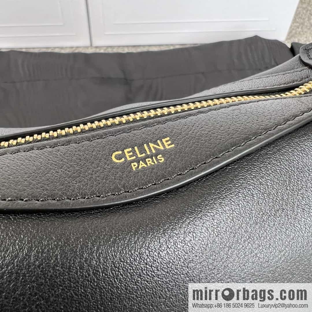 CELINE ROMY Mini Soft Cow Leather Handbag 10K123 Black