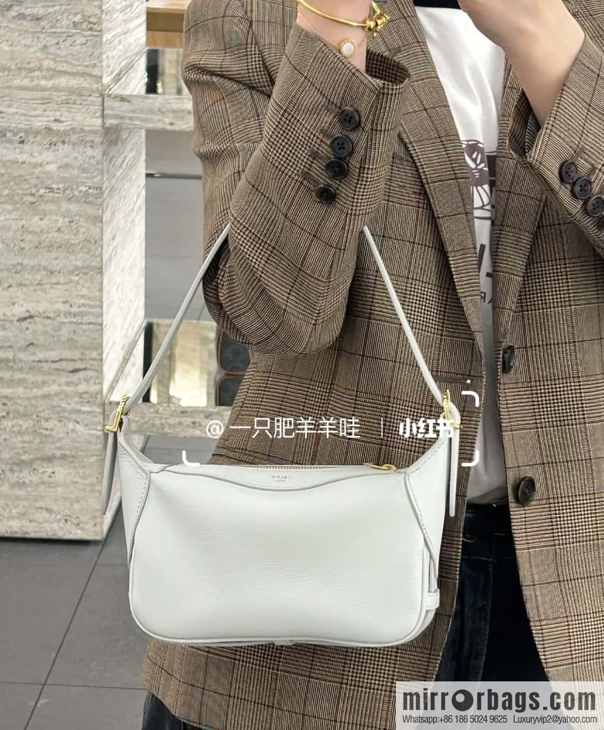 CELINE ROMY Mini Soft Cow Leather Handbag 10K123 White