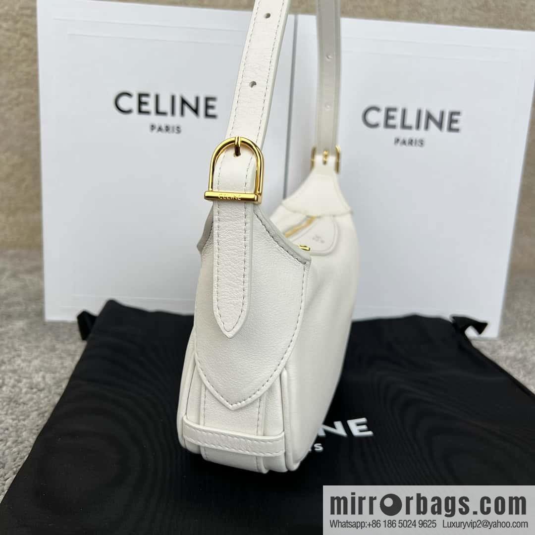 CELINE ROMY Mini Soft Cow Leather Handbag 10K123 White