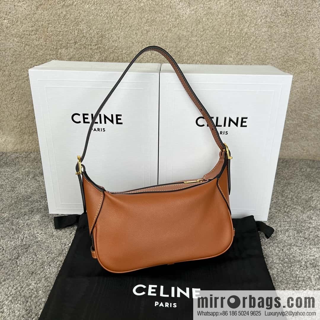 CELINE ROMY Mini Soft Cow Leather Handbag 10K123 Brown