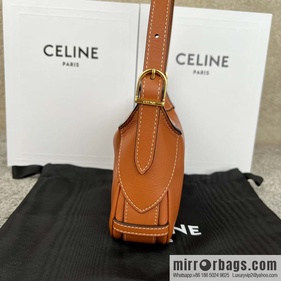 CELINE ROMY Mini Soft Cow Leather Handbag 10K123 Brown