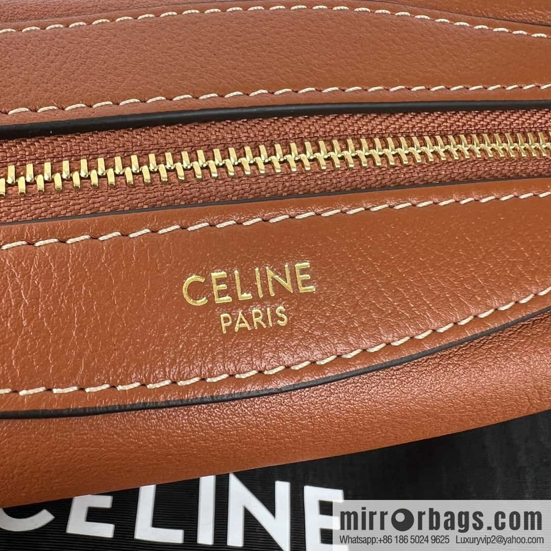 CELINE ROMY Mini Soft Cow Leather Handbag 10K123 Brown