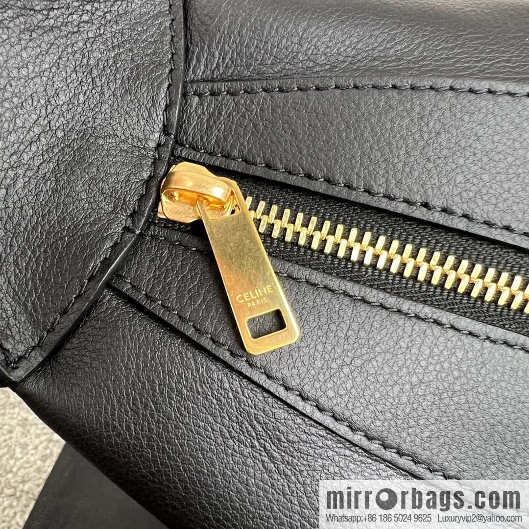 CELINE ROMY Large Soft Cow Leather Handbag 110793 Black