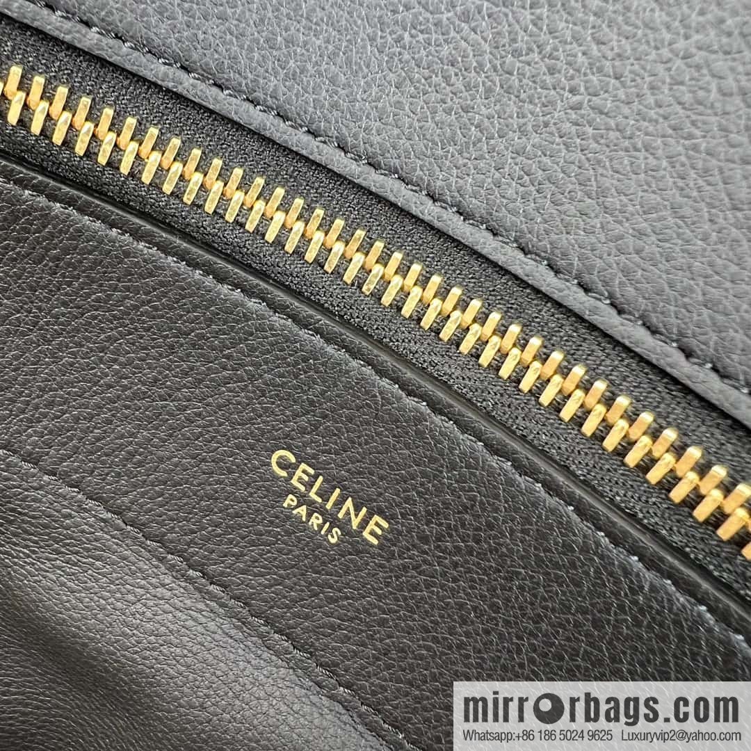 CELINE ROMY Large Soft Cow Leather Handbag 110793 Black