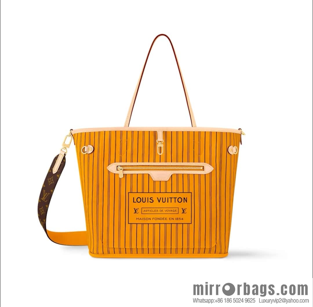 [Premium‑quality] M11947 presbyopia yellow, available on both sides, variable code chip version, shopping bag series NEVERFULL medium handbag