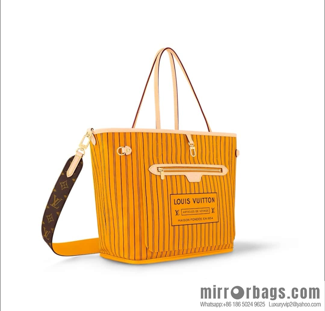 [Premium‑quality] M11947 presbyopia yellow, available on both sides, variable code chip version, shopping bag series NEVERFULL medium handbag