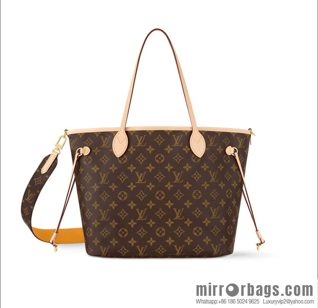 [Premium‑quality] M11947 presbyopia yellow, available on both sides, variable code chip version, shopping bag series NEVERFULL medium handbag