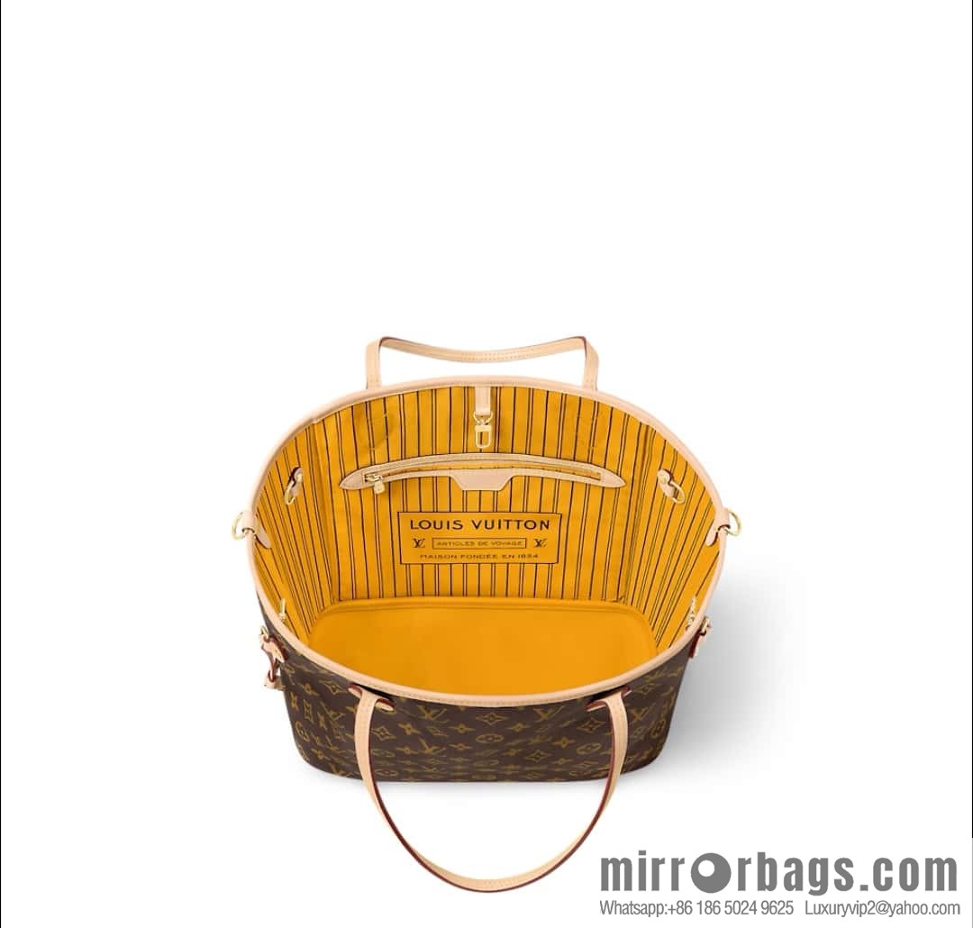 [Premium‑quality] M11947 presbyopia yellow, available on both sides, variable code chip version, shopping bag series NEVERFULL medium handbag