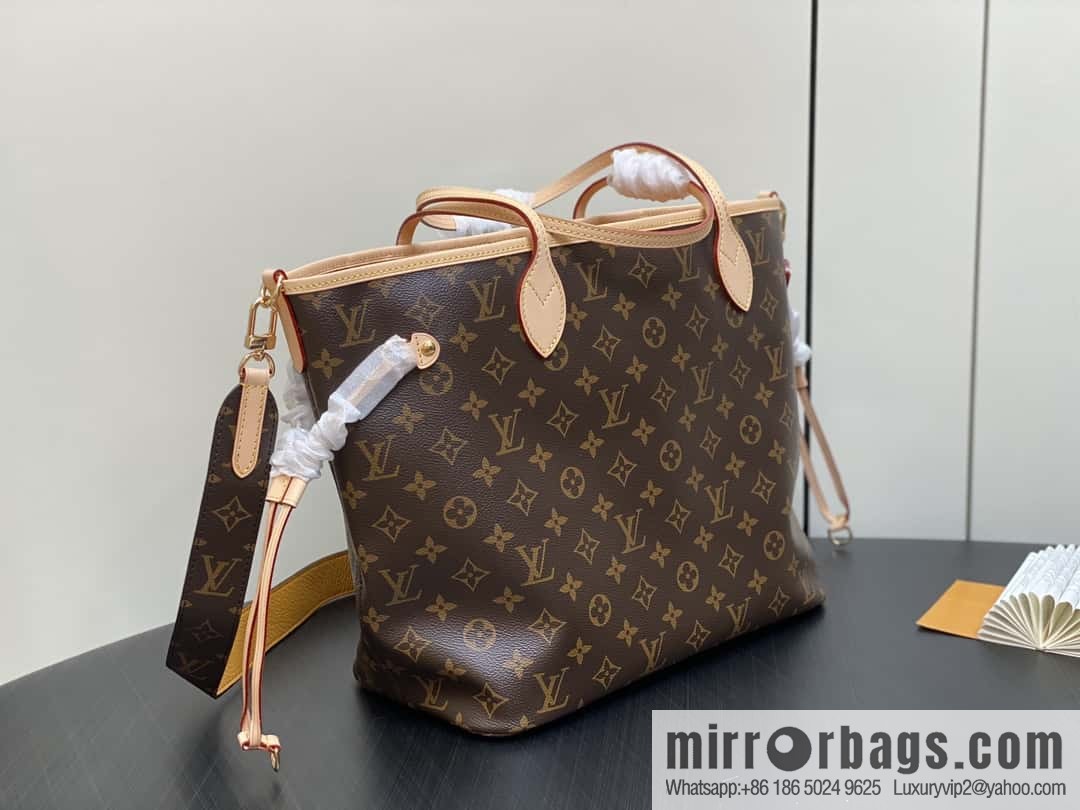 [Premium‑quality] M11947 presbyopia yellow, available on both sides, variable code chip version, shopping bag series NEVERFULL medium handbag