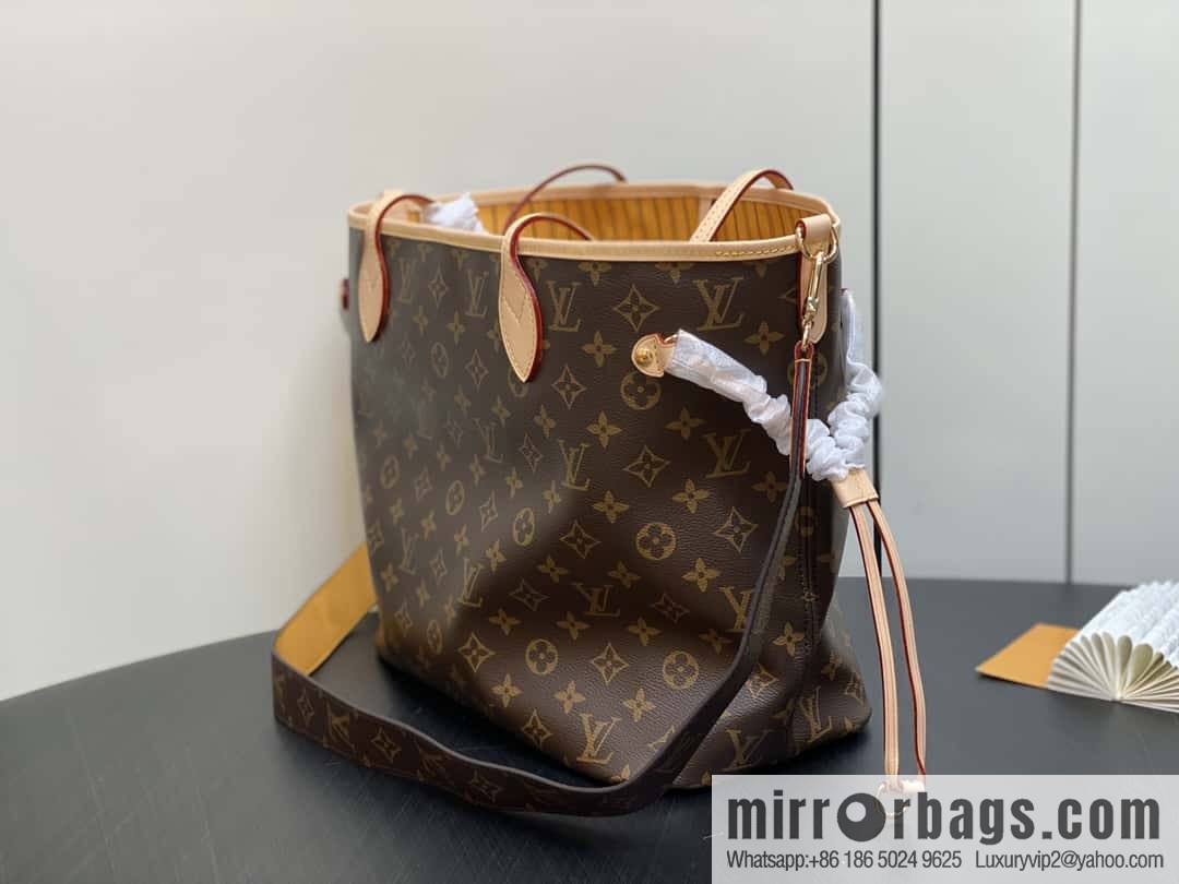 [Premium‑quality] M11947 presbyopia yellow, available on both sides, variable code chip version, shopping bag series NEVERFULL medium handbag