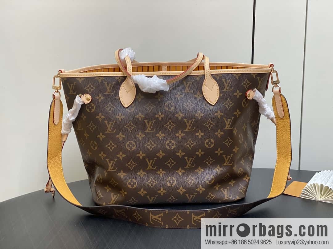 [Premium‑quality] M11947 presbyopia yellow, available on both sides, variable code chip version, shopping bag series NEVERFULL medium handbag