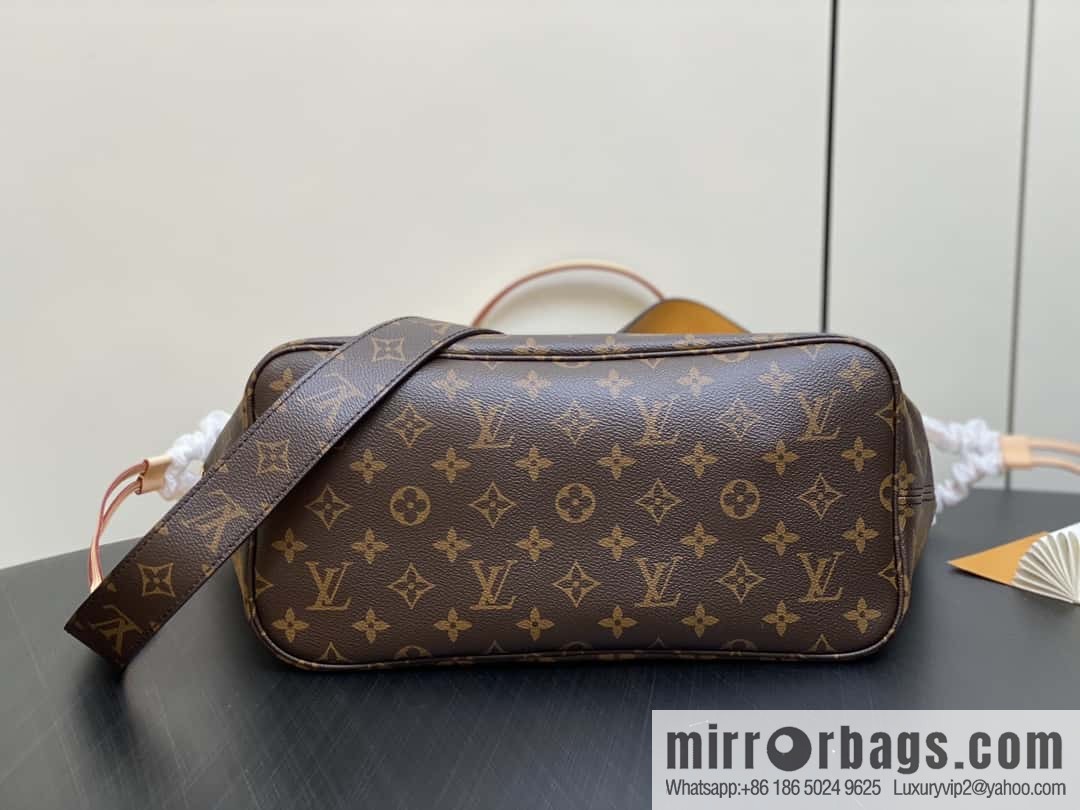 [Premium‑quality] M11947 presbyopia yellow, available on both sides, variable code chip version, shopping bag series NEVERFULL medium handbag