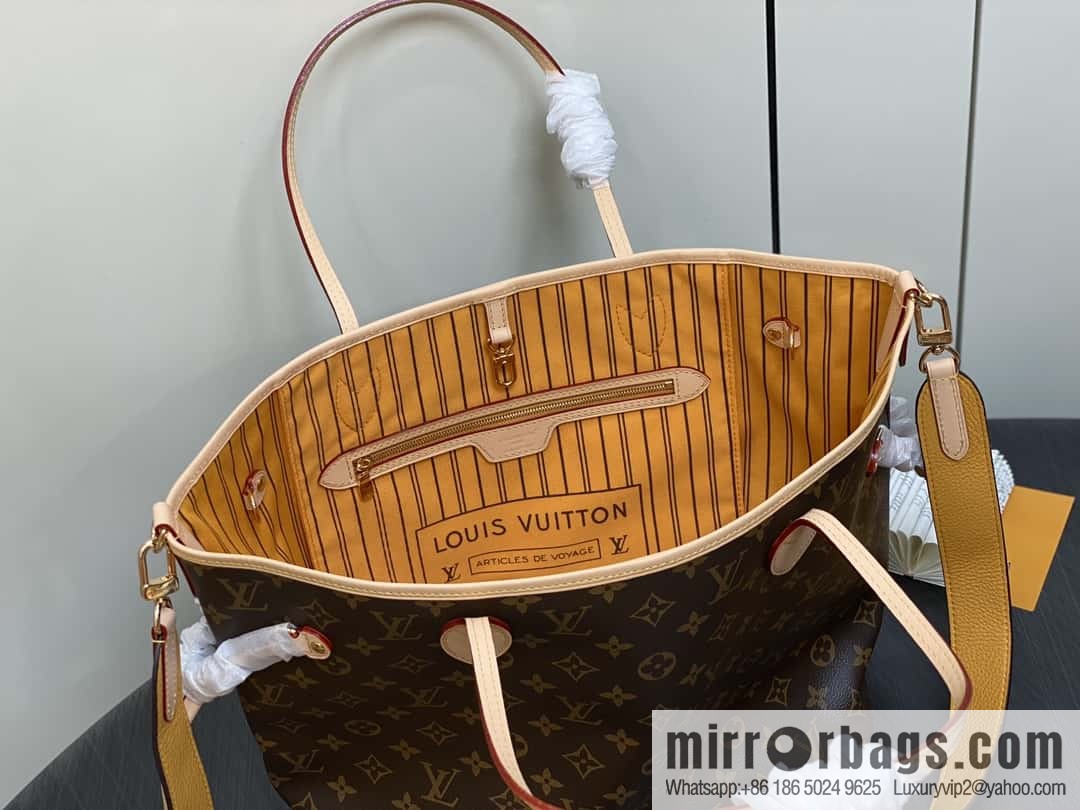 [Premium‑quality] M11947 presbyopia yellow, available on both sides, variable code chip version, shopping bag series NEVERFULL medium handbag