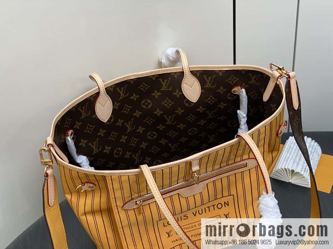 [Premium‑quality] M11947 presbyopia yellow, available on both sides, variable code chip version, shopping bag series NEVERFULL medium handbag