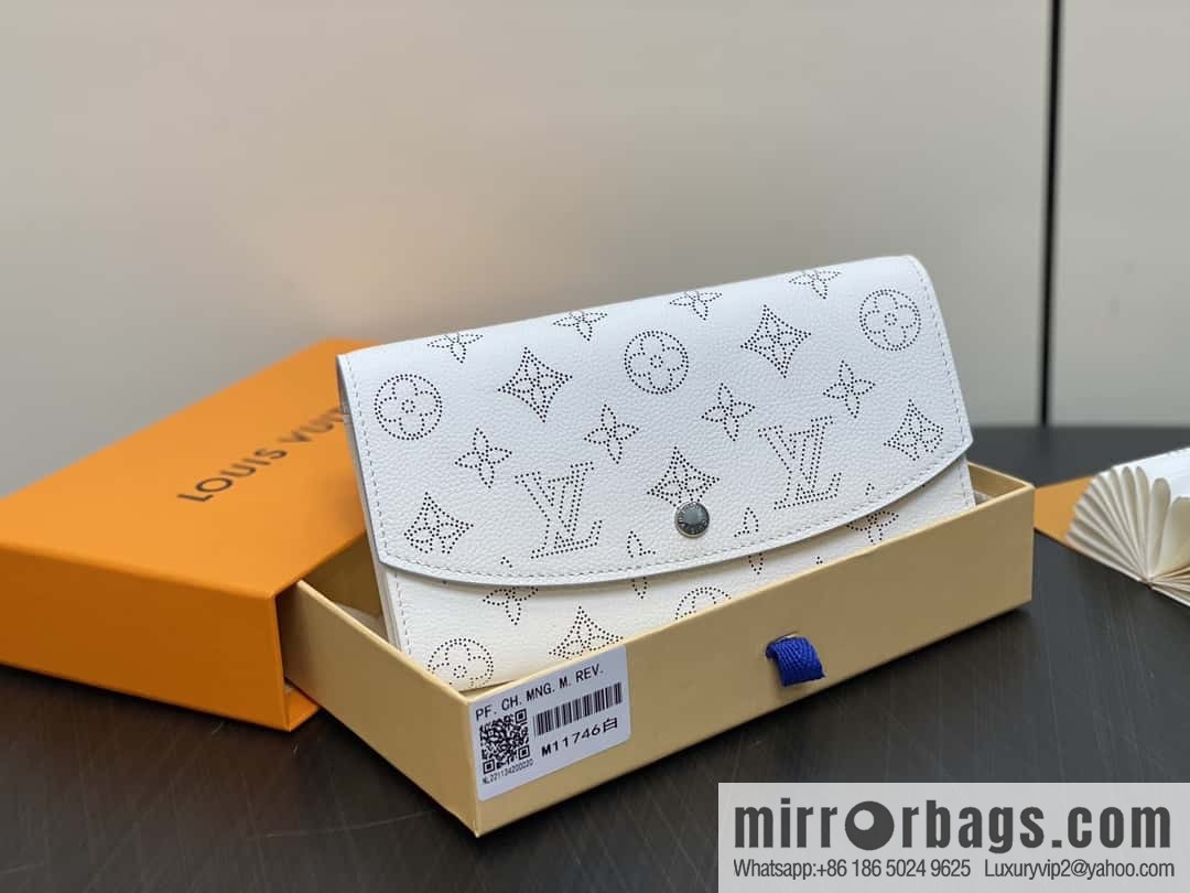 [Boutique‑grade] M11746 white hollow, full leather flip wallet series Iris wallet M60143 11746 white (hollow)